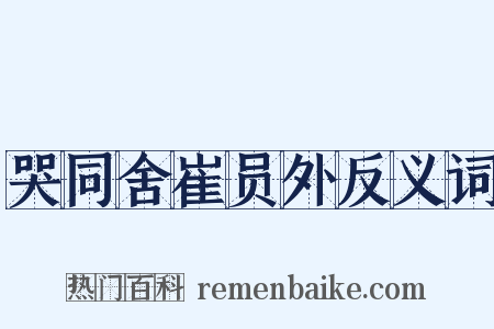 哭同舍崔员外反义词是什么意思的图片